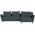 ECKSOFA  in Webstoff Türkis  282/182 cm  - Türkis/Schwarz, Design, Textil/Metall (282/182cm) - Carryhome