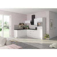 ECKKÜCHE 200/270 cm  in Weiß  - Edelstahlfarben/Anthrazit, Basics, Holzwerkstoff/Metall (200/270cm) - Optifit