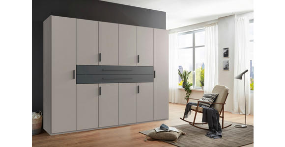 KLEIDERSCHRANK  in Graphitfarben, Grau, Sahara  - Graphitfarben/Grau, MODERN, Holzwerkstoff (270/208/65cm) - Carryhome