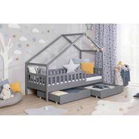 HAUSBETT 100/200 cm Hellgrau  - Hellgrau/Naturfarben, Modern, Holz (100/200cm) - MID.YOU