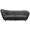 BIGSOFA Mikrofaser Anthrazit  - Chromfarben/Anthrazit, MODERN, Textil/Metall (256/98/115cm) - MID.YOU