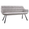 SITZBANK 177,5/87/64 cm Struktur Grau  - Schwarz/Grau, Design, Textil/Metall (177,5/87/64cm) - Hom`in