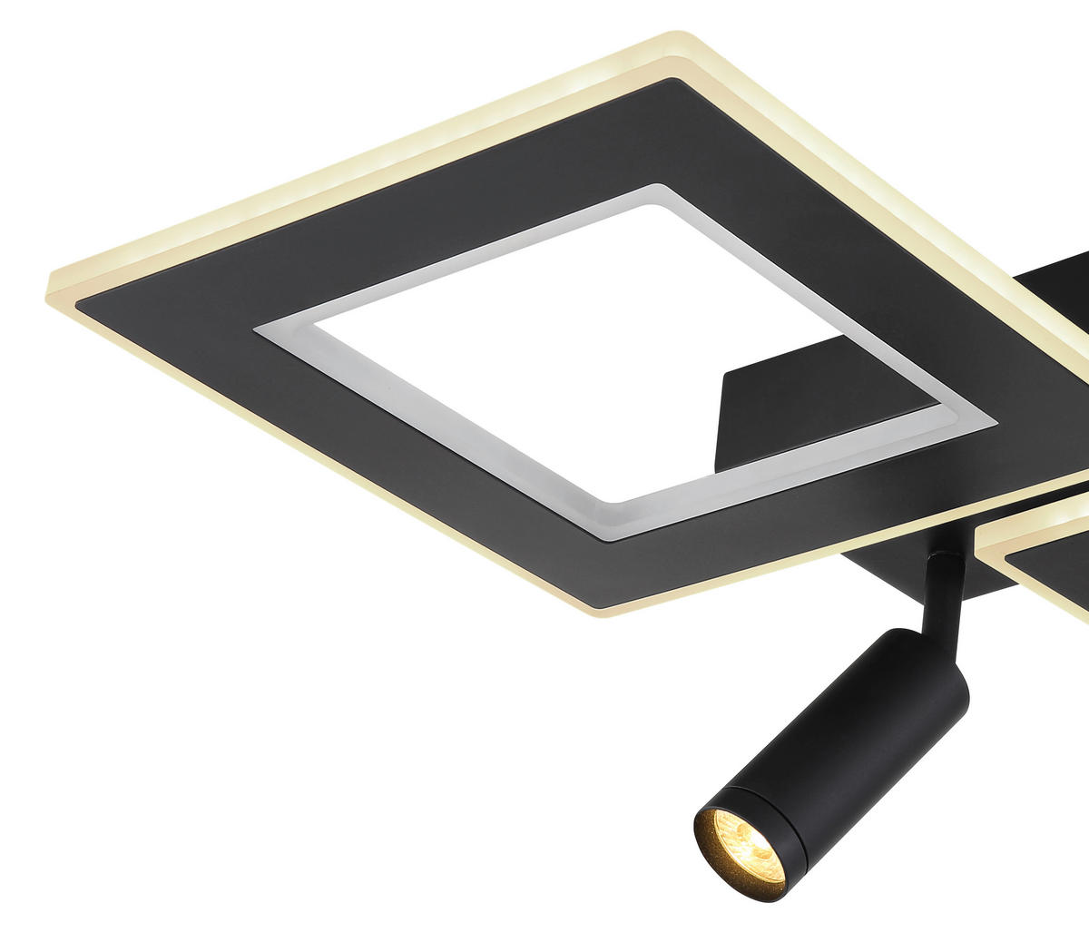 LED-DECKENLEUCHTE    54/41/11,5 cm  - Opal/Schwarz, Design, Kunststoff/Metall (54/41/11,5cm) - Globo