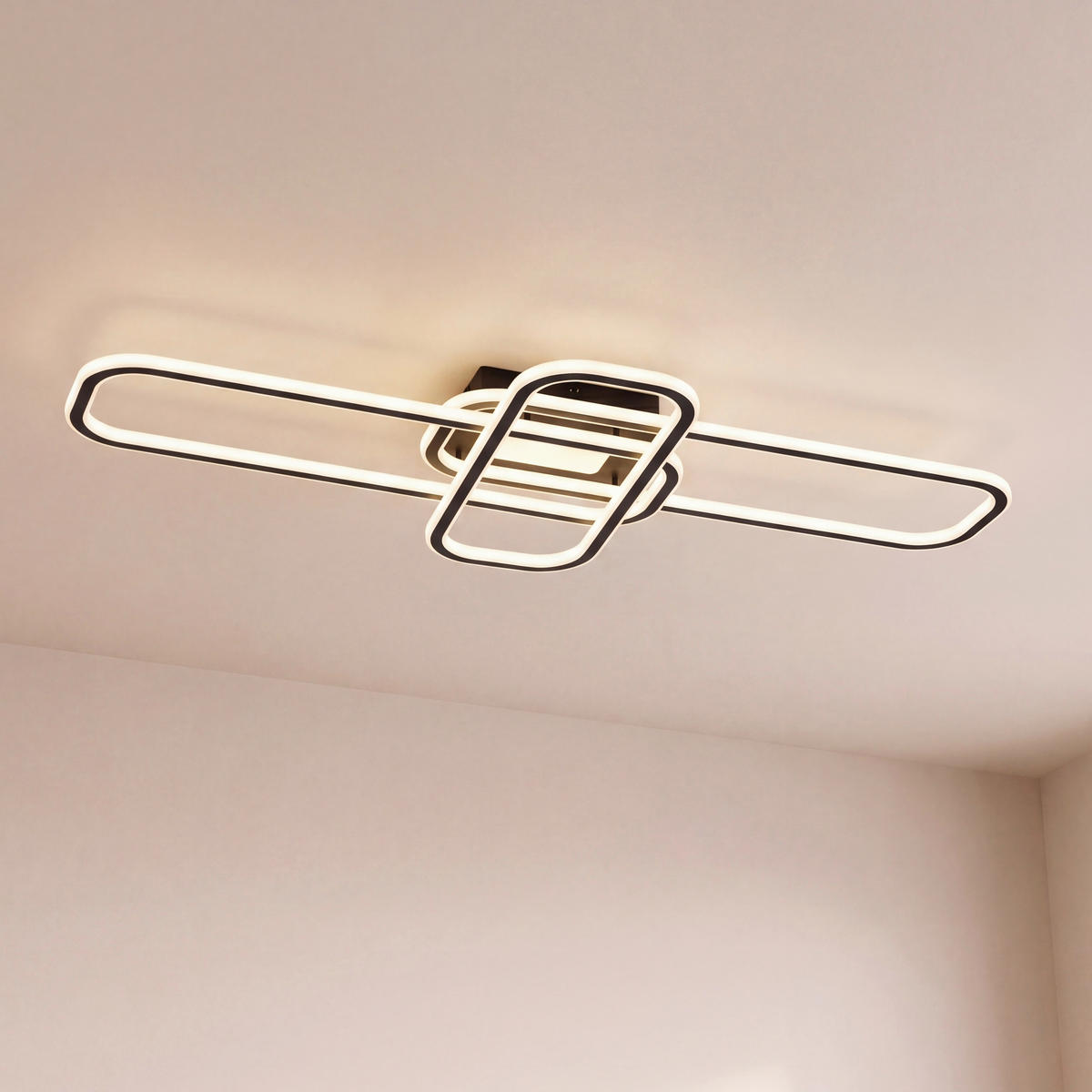 Plafonieră Cu Led 44 W    103/46/11 cm  - alb/negru, Design, plastic/metal (103/46/11cm) - Novel