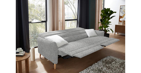 2-SITZER-SOFA in Webstoff Hellgrau - Eiche Bianco/Hellgrau, Design, Holz/Textil (234-262/85-106/98-112cm) - Dieter Knoll