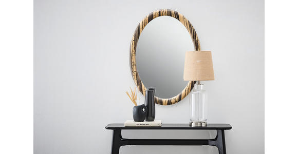 WANDSPIEGEL 60,5/80/2,7 cm in oval - Braun, LIFESTYLE, Glas/Holzwerkstoff (60,5/80/2,7cm) - Xora