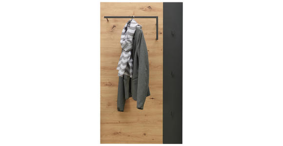 GARDEROBENPANEEL 71/123,5/25,5 cm - Eichefarben/Anthrazit, Design, Holzwerkstoff (71/123,5/25,5cm) - Voleo
