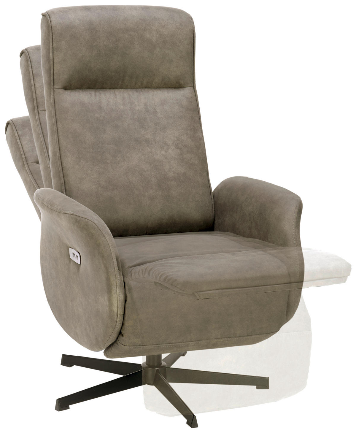 POČIVALNIK,  siva kovina, tekstil - črna/siva, Design, kovina/tekstil (73/77-111/82-160cm) - Xora