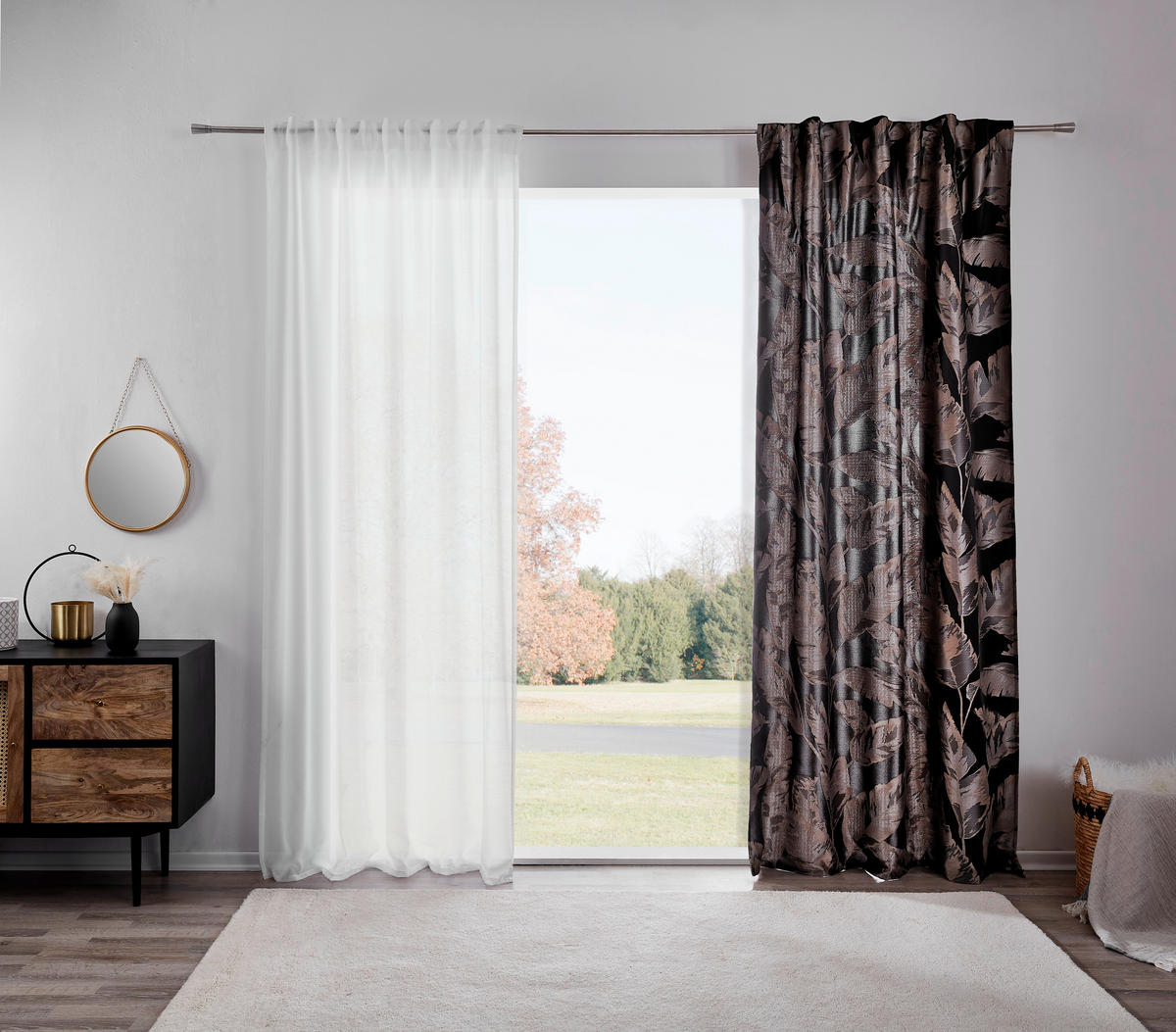 GOTOVA TANKA ZAVESA bela - bela, Konvencionalno, tekstil (140/175cm) - Esposa