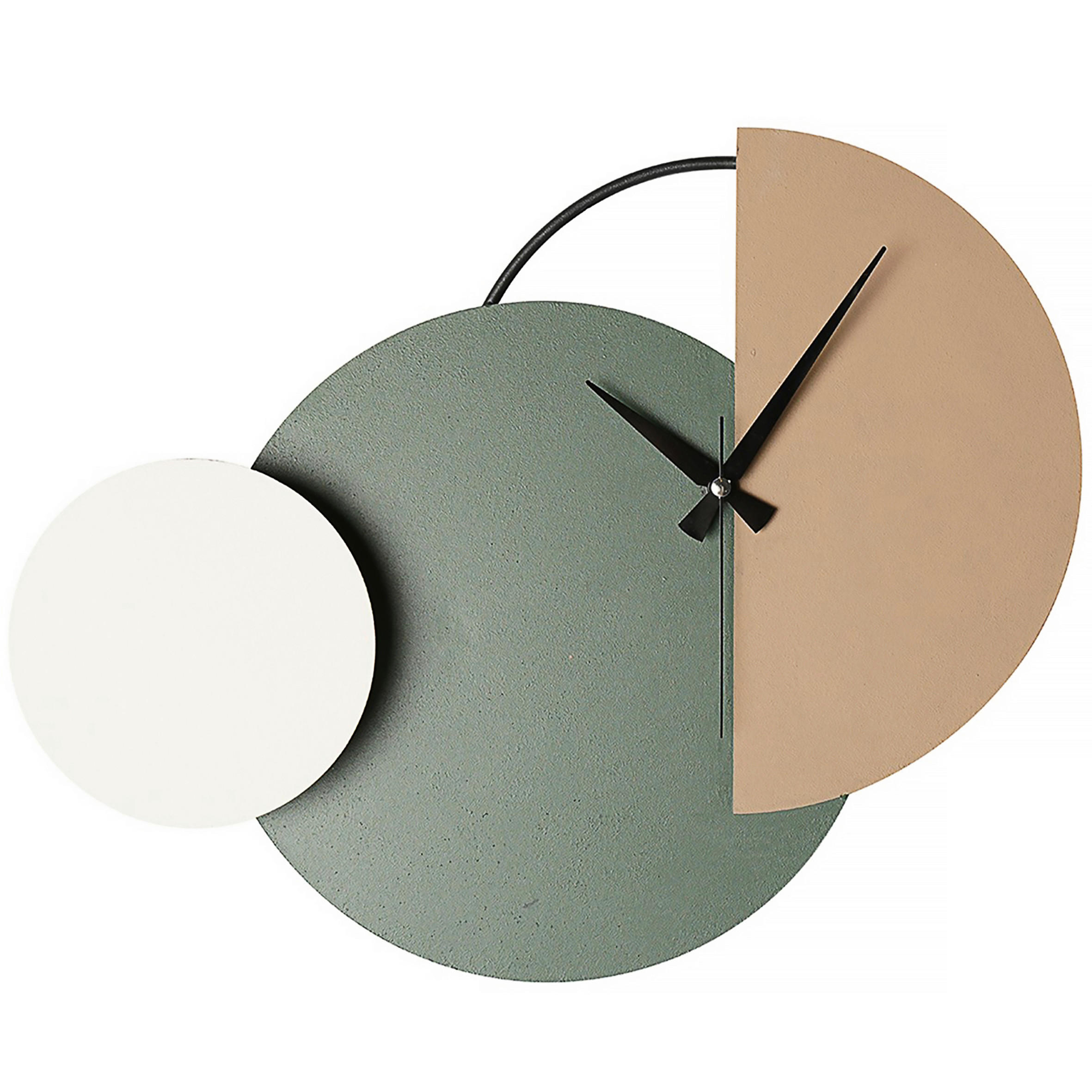 WANDUHR Braun, Creme, Grün 47/31/10 cm  - Creme/Braun, LIFESTYLE, Metall (47/31/10cm)