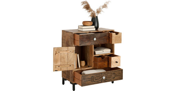 KOMMODE  in 70/80/35 cm  - Hellbraun/Schwarz, Basics, Holz/Metall (70/80/35cm) - Landscape