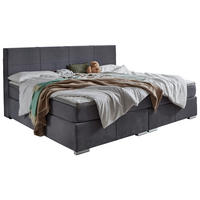 BOXSPRINGBETT 240/200 cm  in Grau  - Chromfarben/Grau, Konventionell, Holz/Kunststoff (240/200cm) - Carryhome