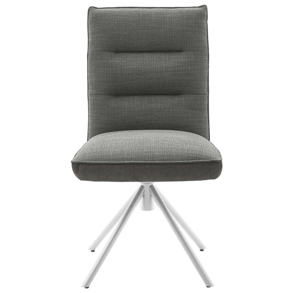 Thumbnail - Dieter Knoll Stuhl, Grau, Edelstahl, Textil, Sternfuß, 49x93x59 cm, Goldenes M, Beinauswahl, Lederauswahl, Stoffauswahl,...