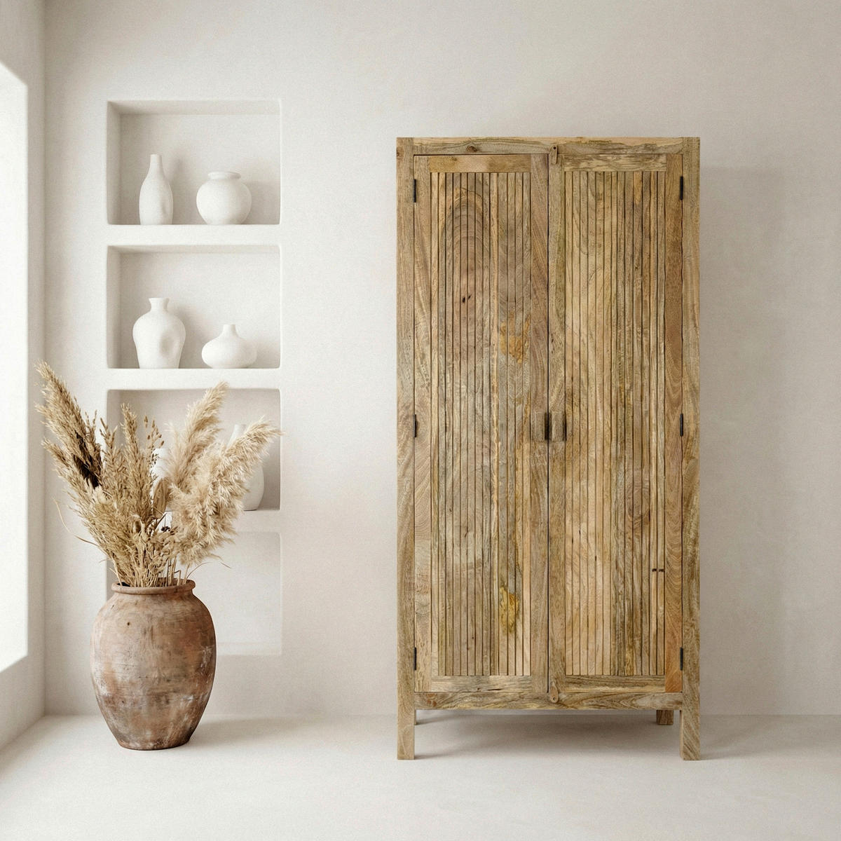 OMARA, masivno mangov les rjava  - rjava, Design, les (90/44/187cm) - Livetastic