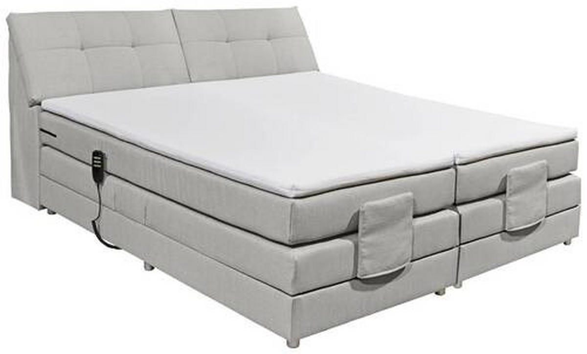 BOXSPRINGBETT 180/200 cm  in Silberfarben  - Silberfarben, Design, Kunststoff/Textil (180/200cm) - Esposa