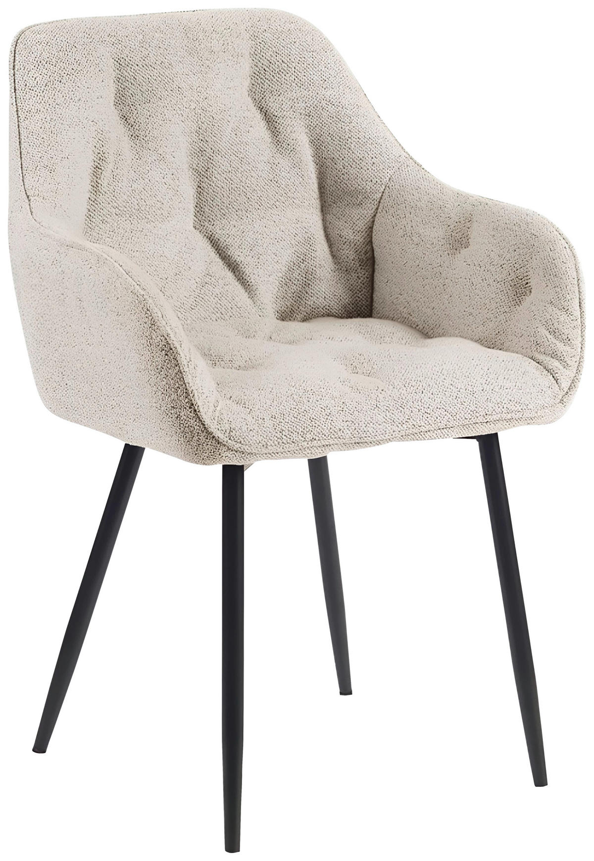 ARMLEHNSTUHL  in Eisen Flachgewebe  - Beige/Schwarz, MODERN, Textil/Metall (59,5/84/55,5cm) - home24