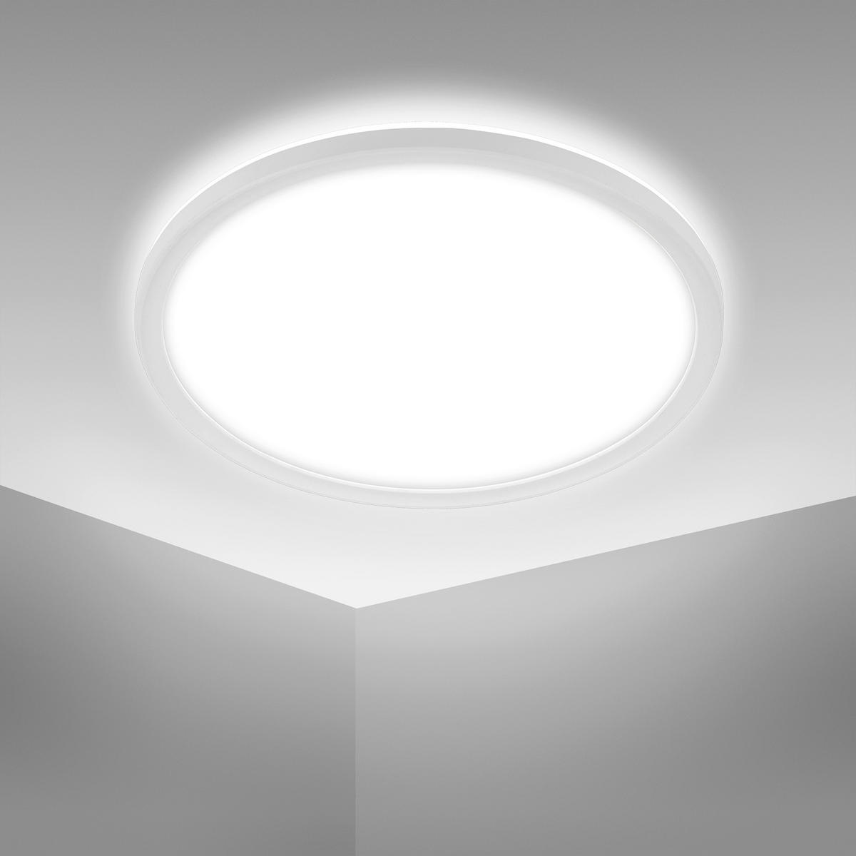 FÜRDŐSZ. LED MENNYEZETI LÁMPA - fehér, Basics, műanyag (42/2,5cm)