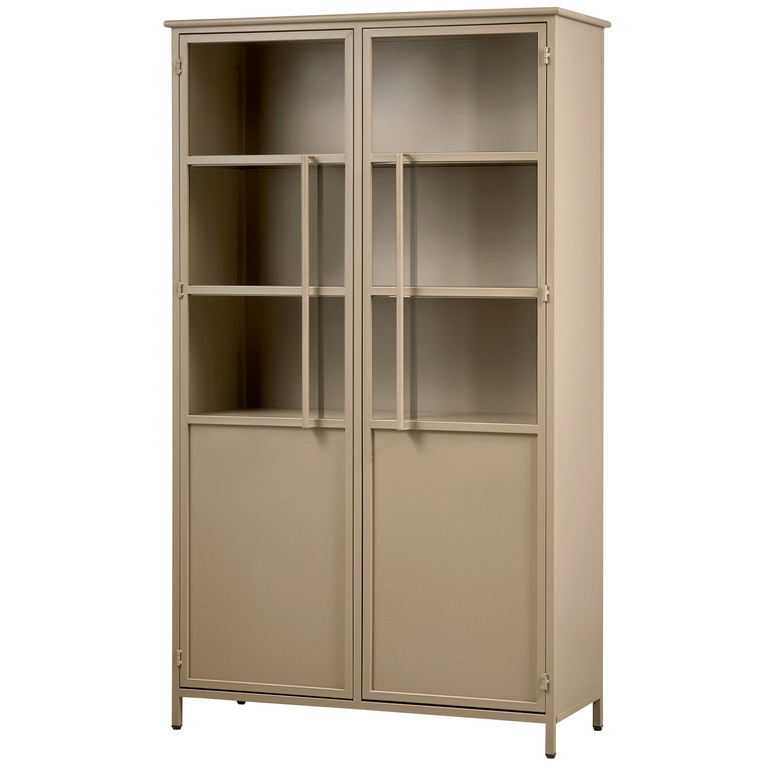 VITRINE in Khaki  - Khaki, Design, Glas/Metall (99/170/44cm) - Livetastic