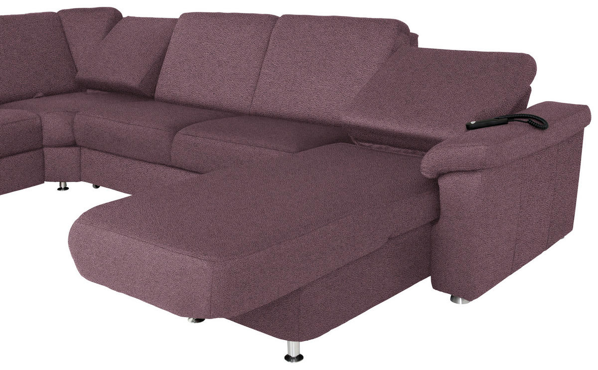 WOHNLANDSCHAFT in Flachgewebe Violett  - Chromfarben/Violett, Konventionell, Textil/Metall (240/336/163cm) - Beldomo System