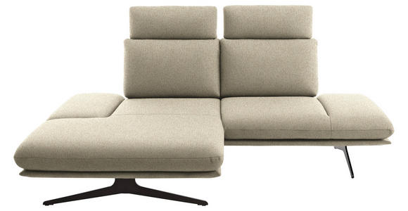 ECKSOFA  in Flachgewebe Beige  155/234 cm  - Beige/Schwarz, Design, Textil/Metall (155/234cm) - Dieter Knoll