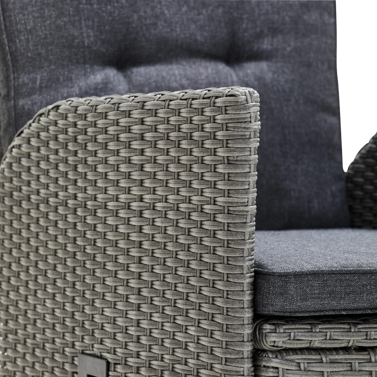 GARTENSESSEL Stahl Grau, Dunkelgrau  - Dunkelgrau/Grau, MODERN, Kunststoff/Textil (55/108/71cm) - Ambia Garden