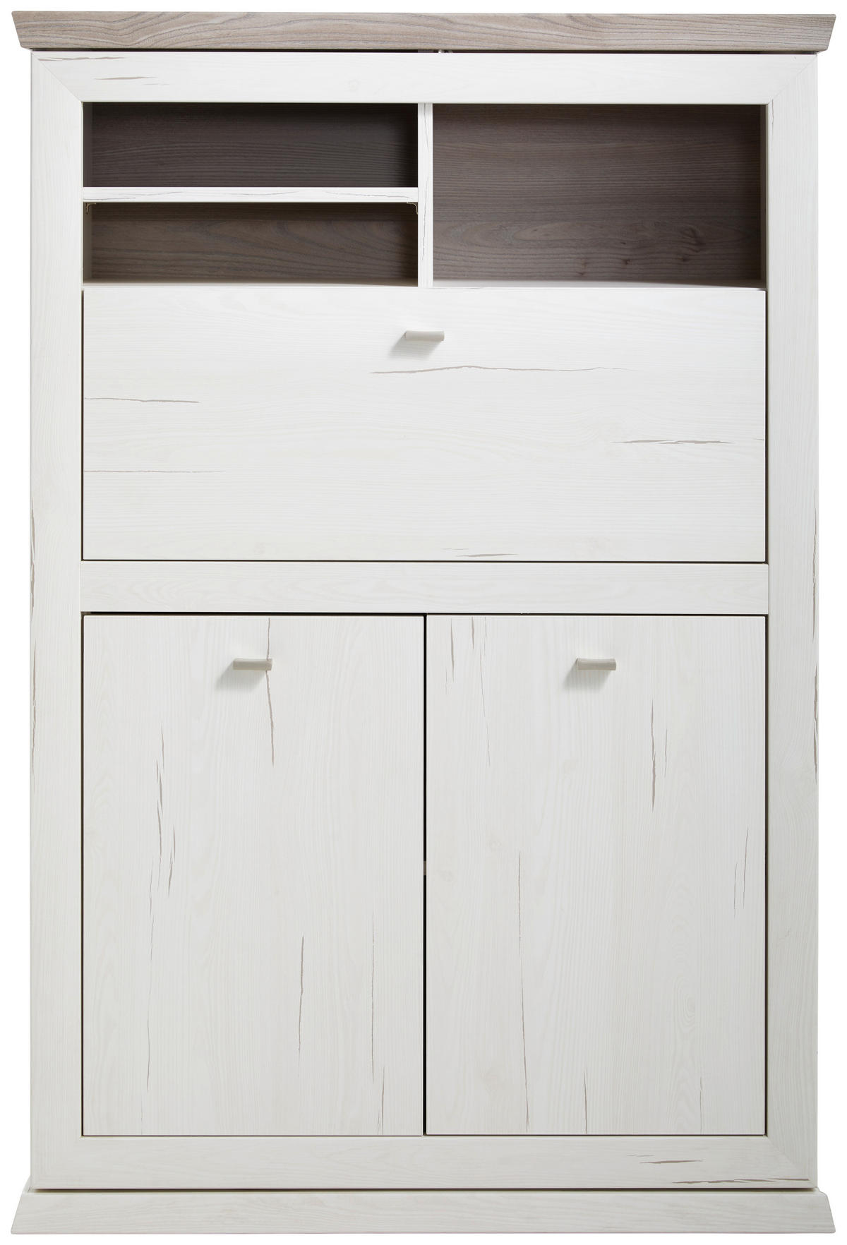 SEKRETÄR in Holzwerkstoff 90,2/134,4/43 cm  - Weiss/Grau, Lifestyle, Holzwerkstoff/Metall (90,2/134,4/43cm) - Hom`in