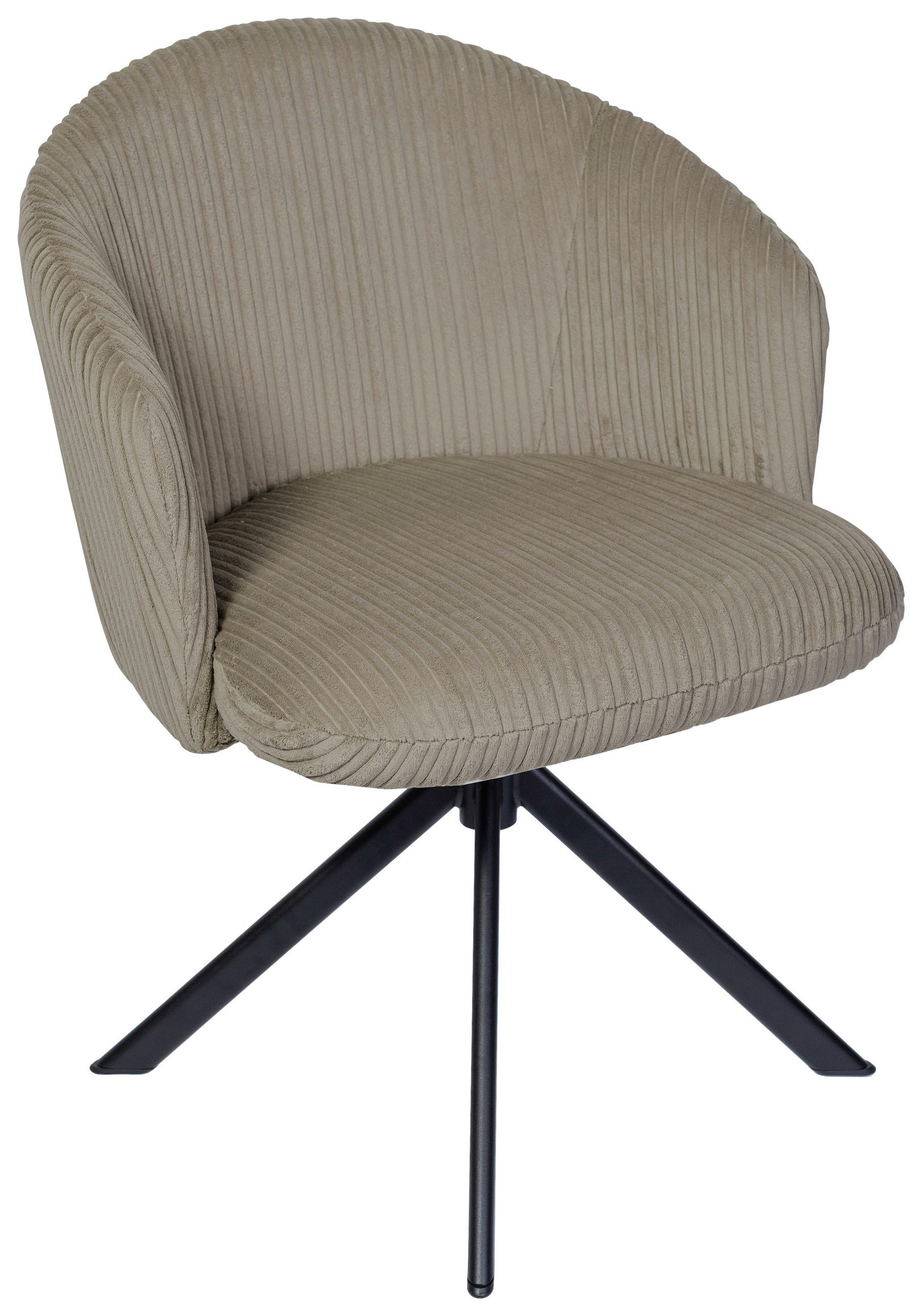 ARMLEHNSTUHL  in Schmiedeeisen Feincord  - Schwarz/Braun, KONVENTIONELL, Textil/Metall (61/82/59cm) - Stylife