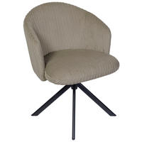 ARMLEHNSTUHL  in Schmiedeeisen Feincord  - Schwarz/Braun, KONVENTIONELL, Textil/Metall (61/82/59cm) - Stylife