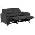 2-SITZER-SOFA Lederlook, Mikrofaser Grau  - Schwarz/Grau, KONVENTIONELL, Textil/Metall (160/102/96cm) - Carryhome