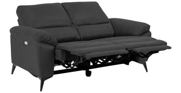 2-SITZER-SOFA Lederlook, Mikrofaser Grau  - Schwarz/Grau, KONVENTIONELL, Textil/Metall (160/102/96cm) - Carryhome