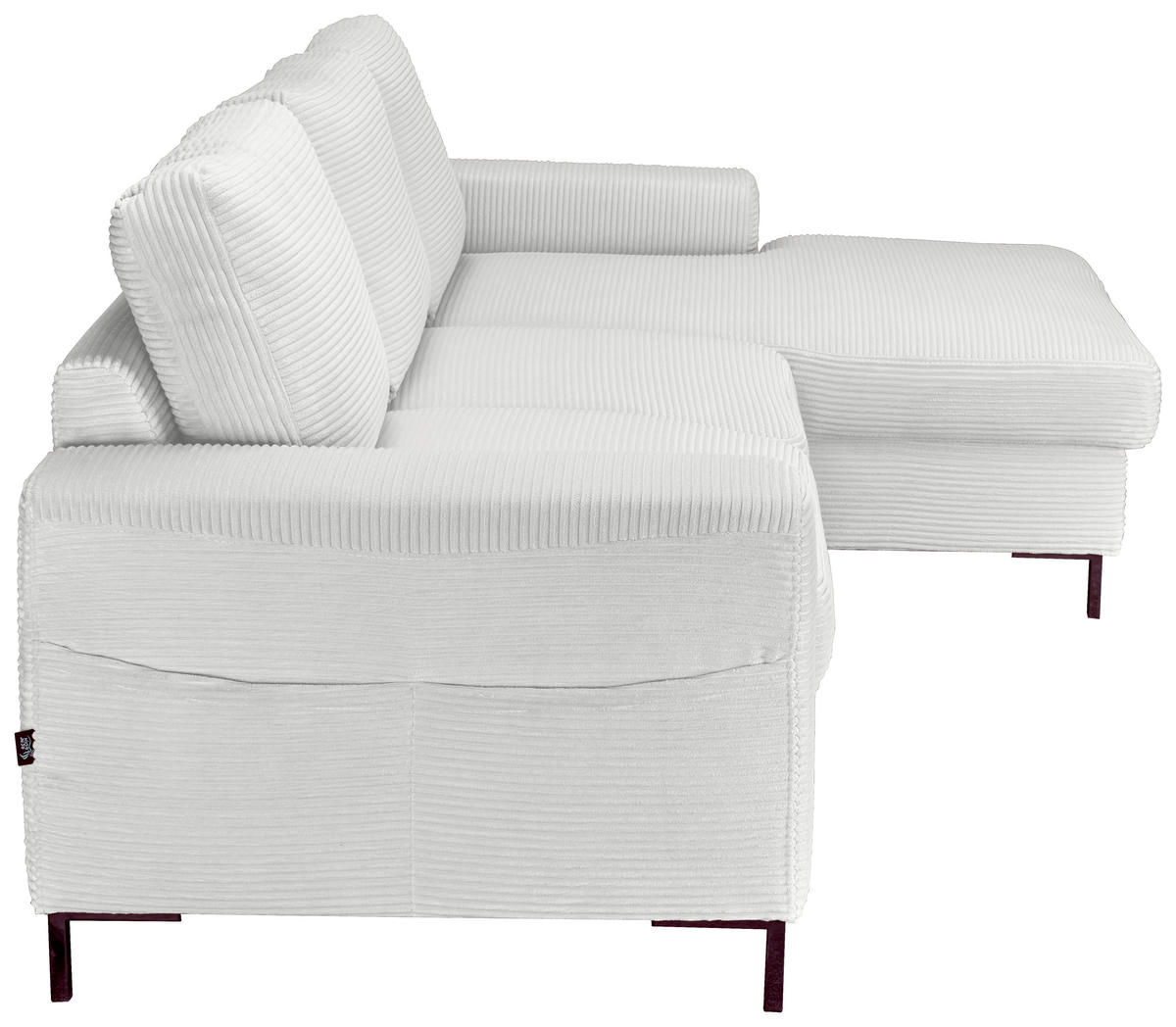 ECKSOFA Naturfarben Cord  - Schwarz/Naturfarben, KONVENTIONELL, Textil/Metall (240/150cm) - Carryhome