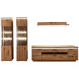 WOHNWAND 4-teilig  in Grau, Eichefarben  340/204/50 cm  - Eichefarben/Anthrazit, Natur, Glas/Holz (340/204/50cm) - Linea Natura