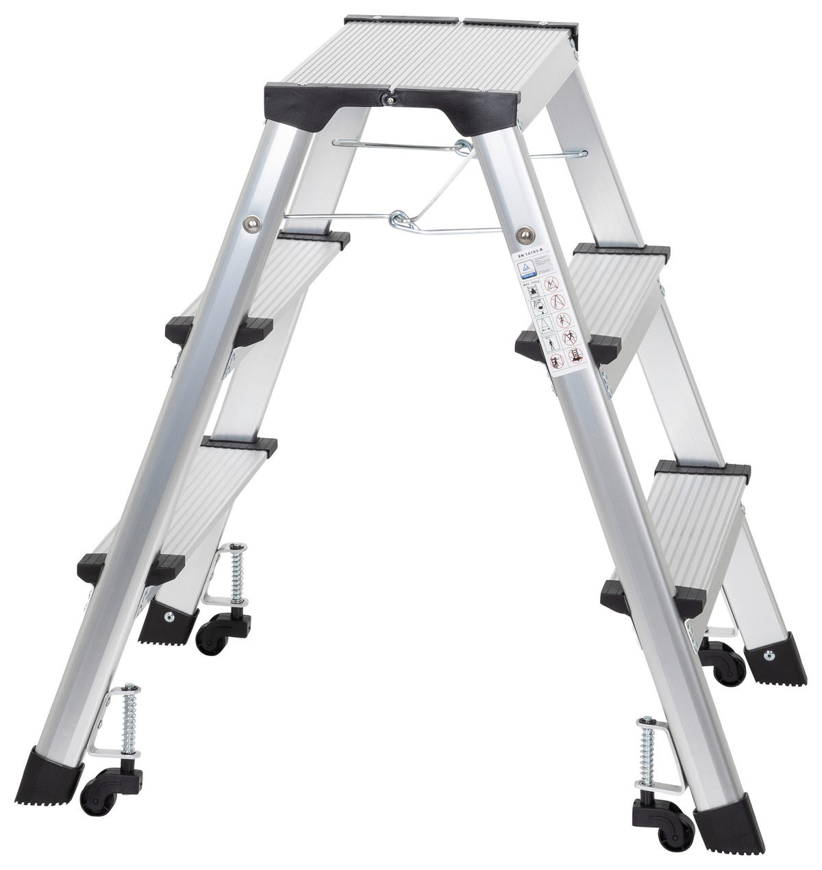 KLAPPTRITTLEITER - Alufarben, Basics, Metall (43/67/21cm) - MID.YOU