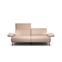 2,5-SITZER Chenille Rosa  - Schwarz/Rosa, Design, Textil/Metall (204-234/85/86-94cm) - SENSOO