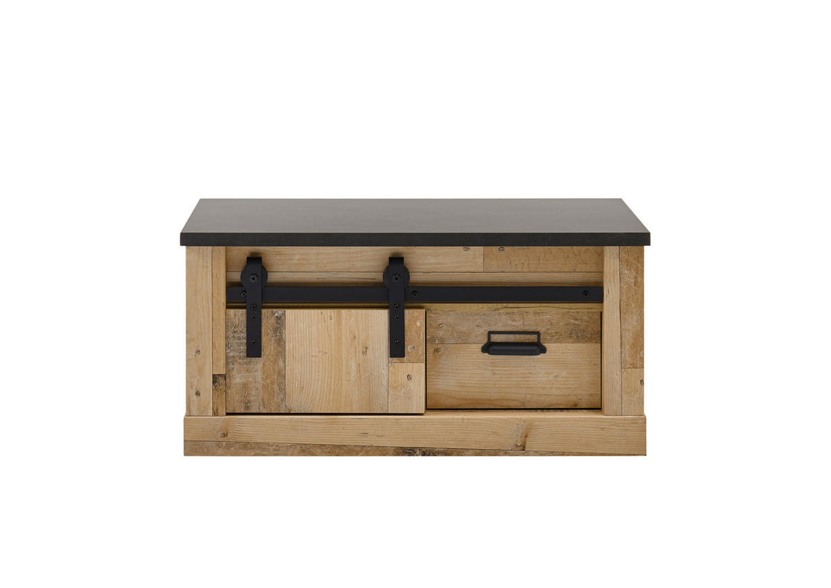 GARDEROBENBANK  in 93/46/43 cm  - Anthrazit/Schwarz, Design, Holzwerkstoff/Metall (93/46/43cm) - Modante