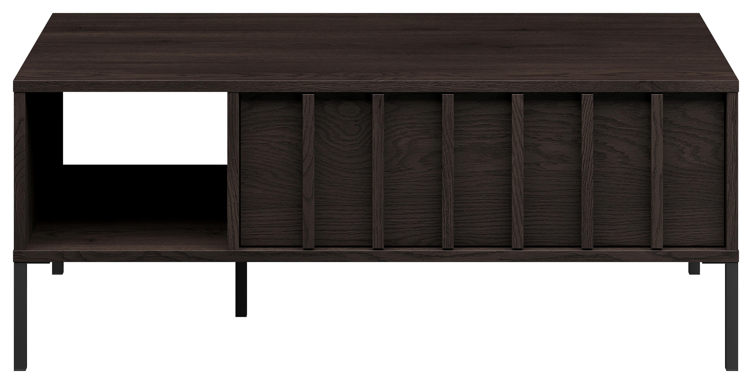 COUCHTISCH in Holz  - Wengefarben/Schwarz, Design, Holz/Metall (100/55/40cm) - MID.YOU