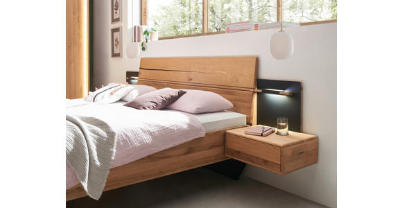 BETTANLAGE 180/200 cm  in Anthrazit, Wildeiche  - Wildeiche/Anthrazit, Natur, Holz (180/200cm) - Valnatura