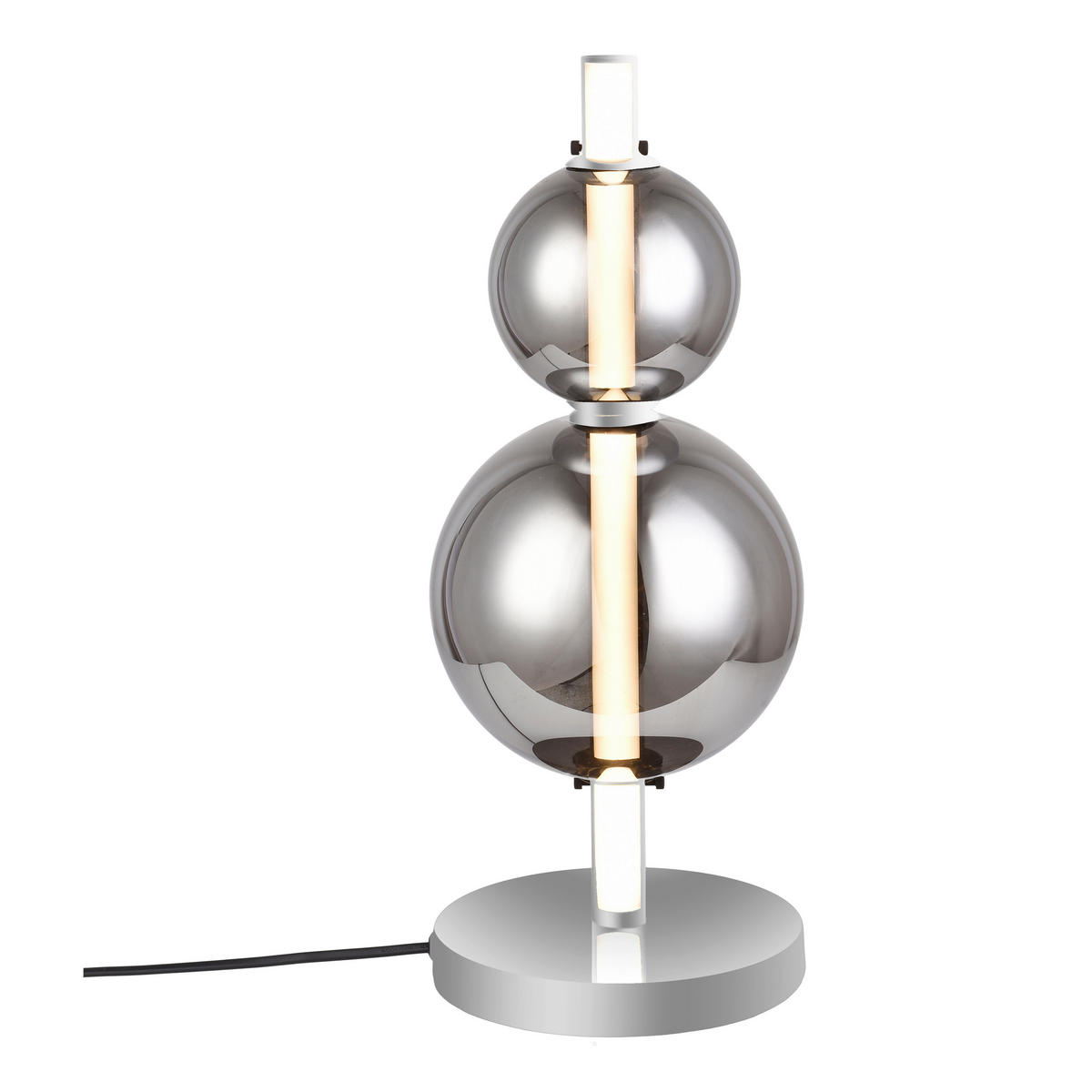 LED-TISCHLEUCHTE Nova 18/44 cm  - Chromfarben, Design, Glas/Metall (18/44cm) - Näve