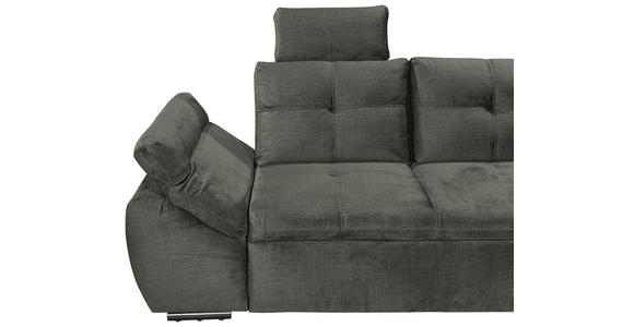 ECKSOFA in Mikrovelours Dunkelgrün  - Dunkelgrün/Schwarz, KONVENTIONELL, Kunststoff/Textil (275/170cm) - Carryhome