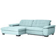 ECKSOFA  in Webstoff Türkis  180/265 cm  - Türkis/Schwarz, Design, Textil/Metall (180/265cm) - Carryhome