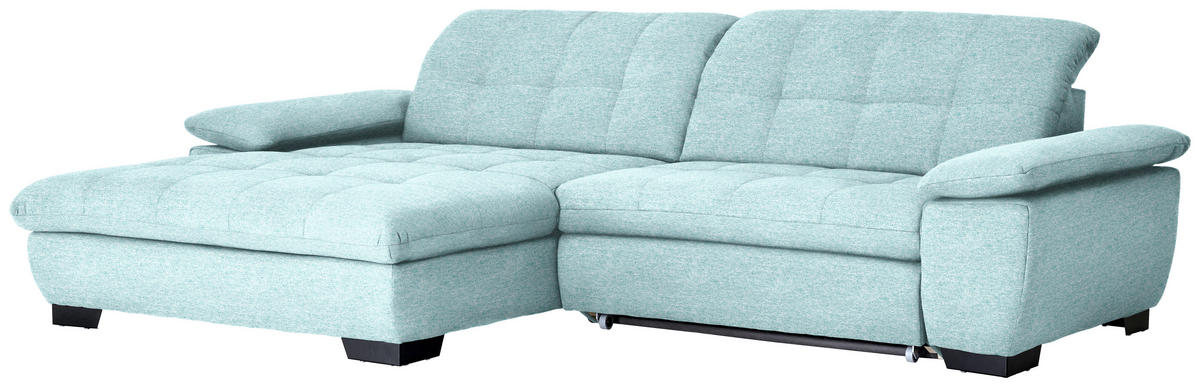 ECKSOFA  in Webstoff Türkis  180/265 cm  - Türkis/Schwarz, Design, Textil/Metall (180/265cm) - Carryhome