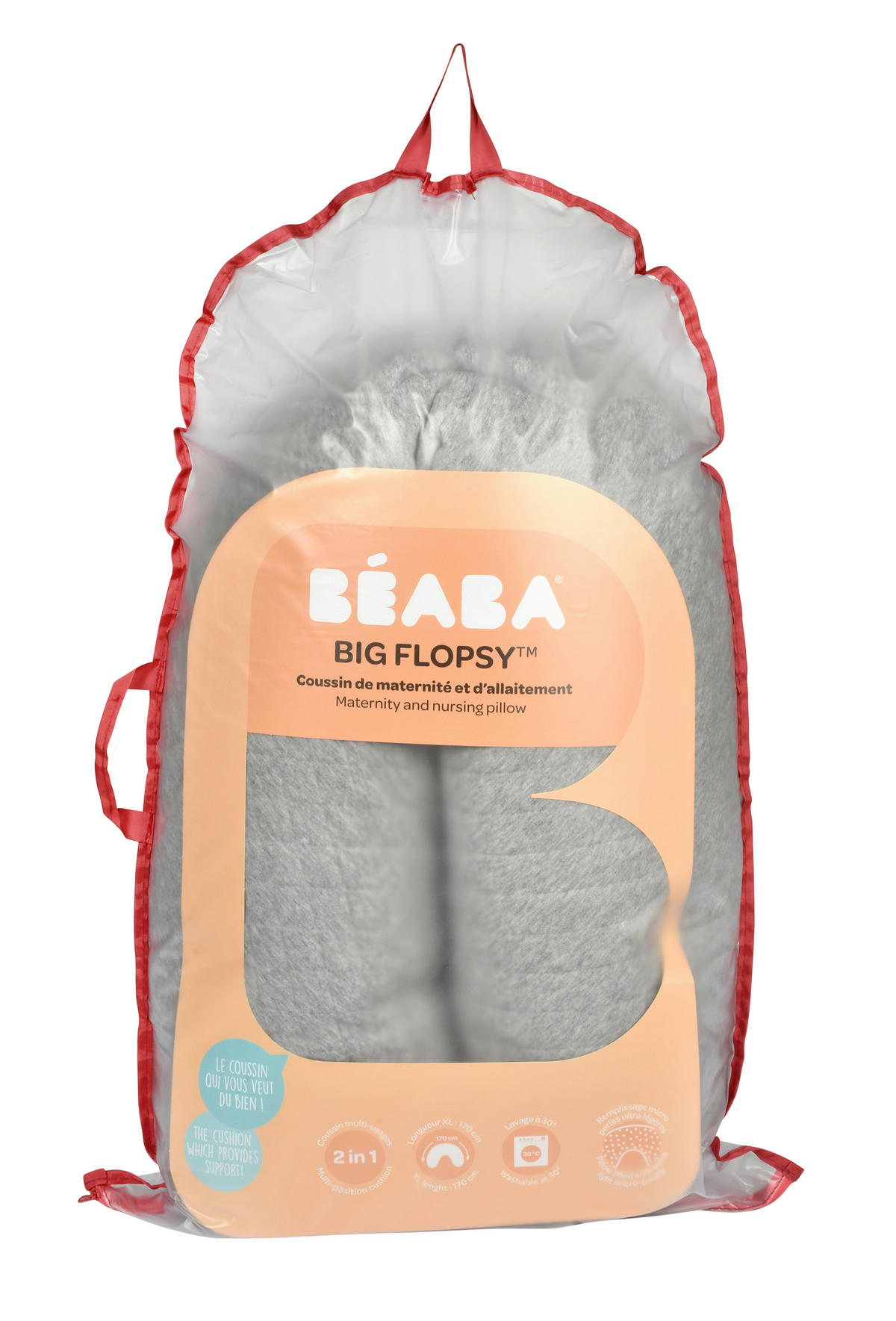 KOJICÍ POLŠTÁŘ - šedá, Konvenční, textil (170cm) - Beaba