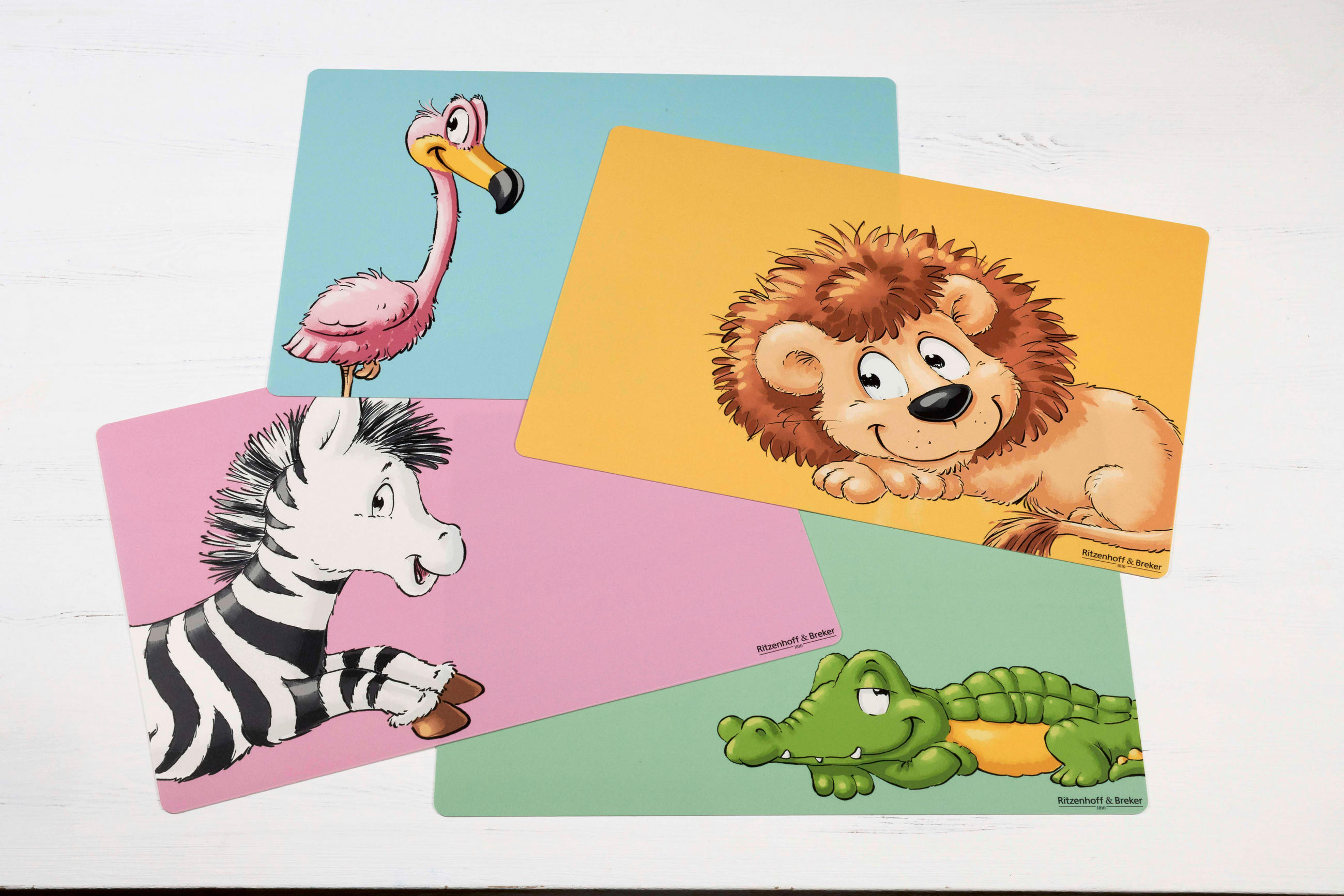 TISCHSET Happy Zoo Kunststoff Rosa, Schwarz, Weiß  - Schwarz/Rosa, KONVENTIONELL, Kunststoff (45/30/0,1cm) - Ritzenhoff Breker
