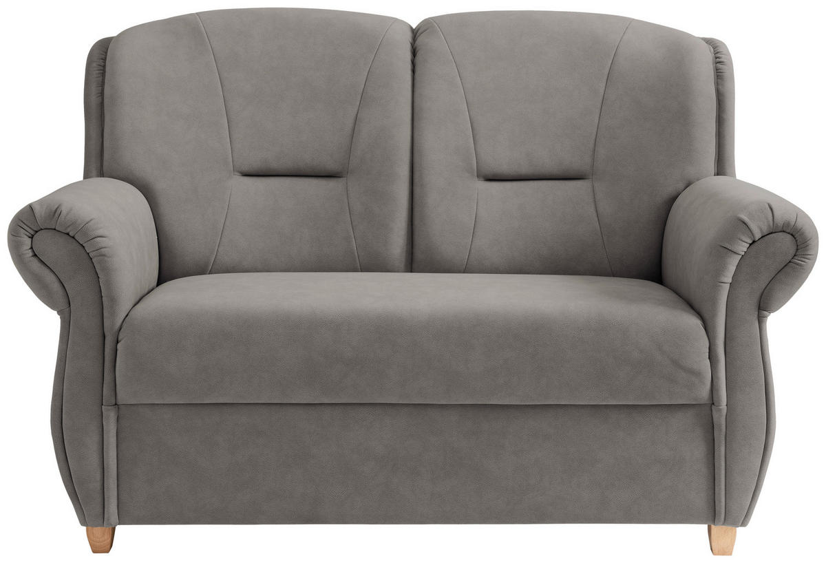 2-SITZER-SOFA Mikrofaser Grau  - Wildeiche/Grau, Konventionell, Holz/Textil (152/100/88cm) - Livetastic