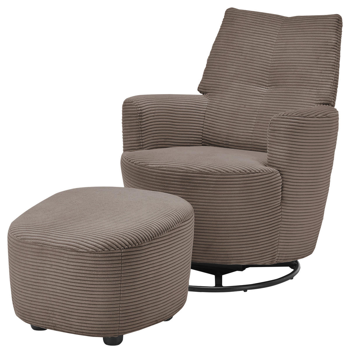 SESSEL Cord Greige    - Greige/Schwarz, Design, Textil/Metall (80/96/88cm) - SetOne by Musterring