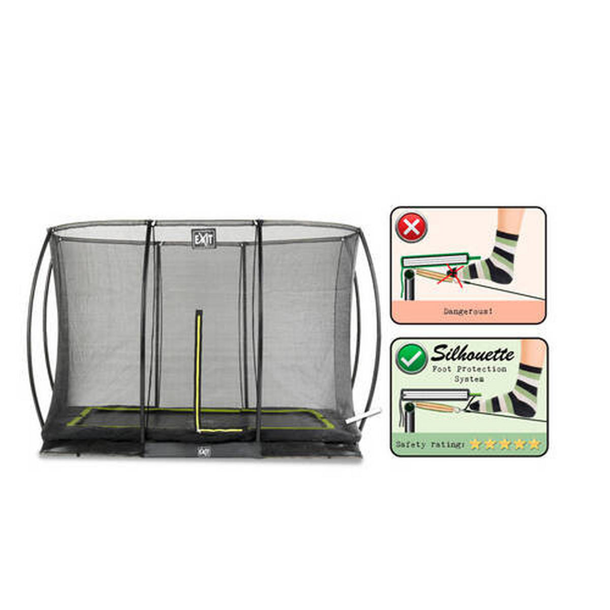 TRAMPOLIN EXIT GROUND 214X305  - Schwarz, KONVENTIONELL, Kunststoff/Metall (305/203/214cm) - EXIT Toys