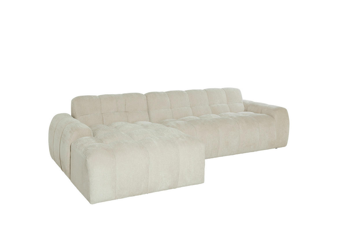 ECKSOFA RELAX BUBBLE CORNER L-L EU Beige Bouclé  - Beige/Schwarz, MODERN, Holz/Kunststoff (305/159cm) - Livetastic