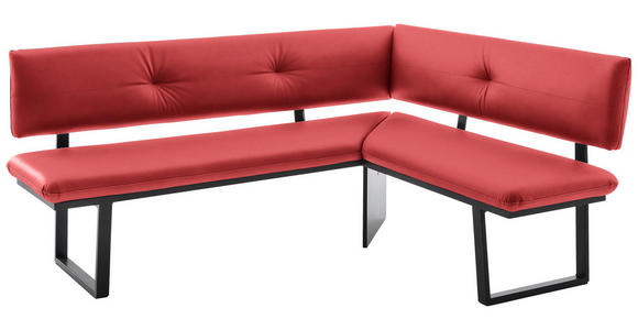 ECKBANK 205/165 cm  in Rot, Schwarz  - Rot/Schwarz, MODERN, Textil/Metall (205/165cm) - Cantus