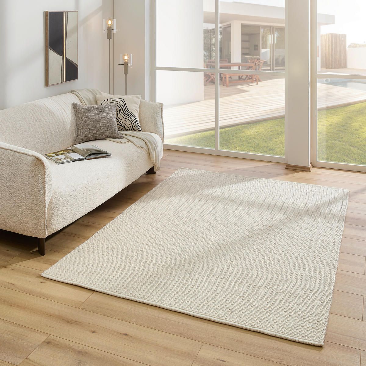 HANDWEBTEPPICH 70/130 cm Beige  - Beige, Natur, Textil (70/130cm) - Linea Natura