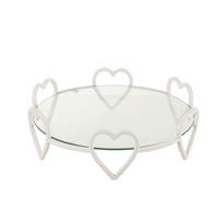 DEKOSCHALE - Weiss Hochglanz, Romantik / Landhaus, Metall (36/36/10cm) - Ambia Home
